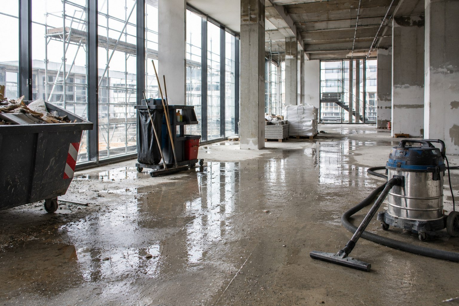 Baustelle mit Gerät und Containern